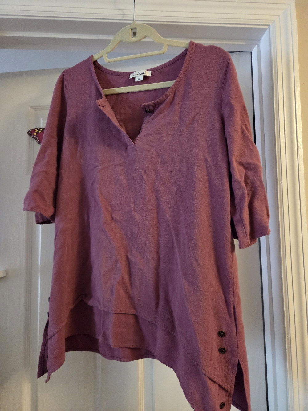 Simply Noelle Dusty Rose V-Neck High-Low Tunic Whimsical Fairy Cottage Core S
